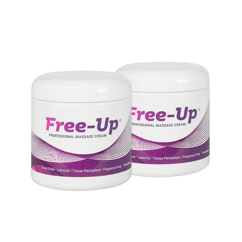 Free-Up-Professional Massage Cream, Fragrance-Free, Great Glide, Lubricity, Tissue Perception, Perfect for Physical Therapy, Massage Versatile, Non-Greasy, 16 Oz Jar, 2 Pack - Image 1